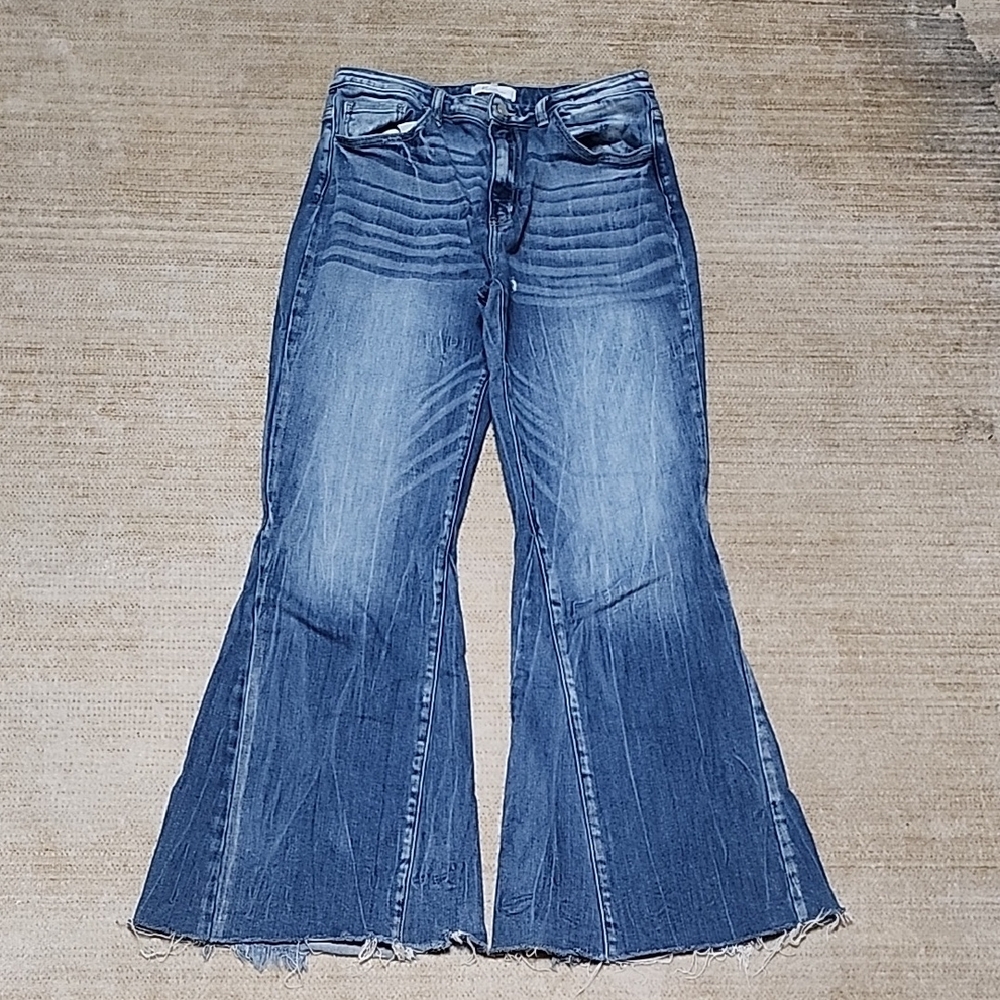 KanCan Ultra Flare Women's Distressed Blue Jeans- Size 31
